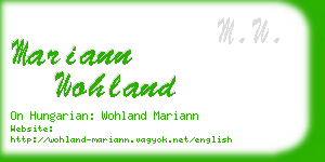 mariann wohland business card